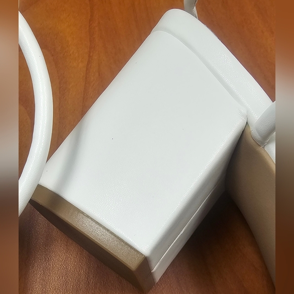 Strappy Square Toe Block Heels - White/Size 8 - Picture 6 of 12